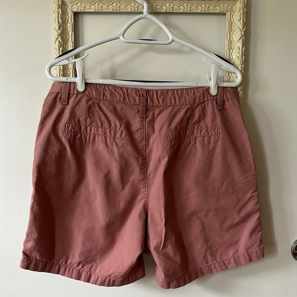 KENSIE | Cotton Rust Pink High Waisted Shorts Zipper Fly - Picture 6 of 9